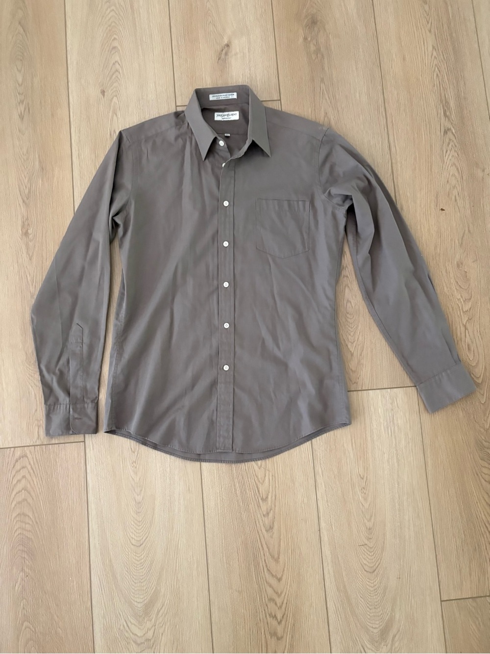 Vintage YSL Yves Saint Laurent Menswear Long Sleeve Button-Up Shirt S. 15½ 34–35